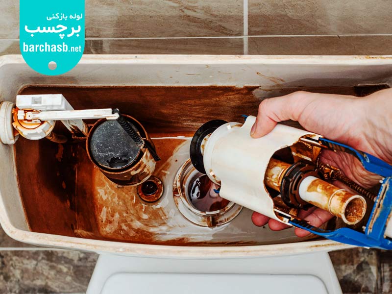 فرسودگی قطعات علت نشتی فلاش تانک